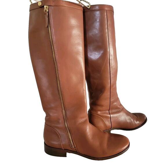 J Crew Harper Leather Knee High Boots style 95695 $328 Gently Worn SZ 8 - Picture 1 of 9